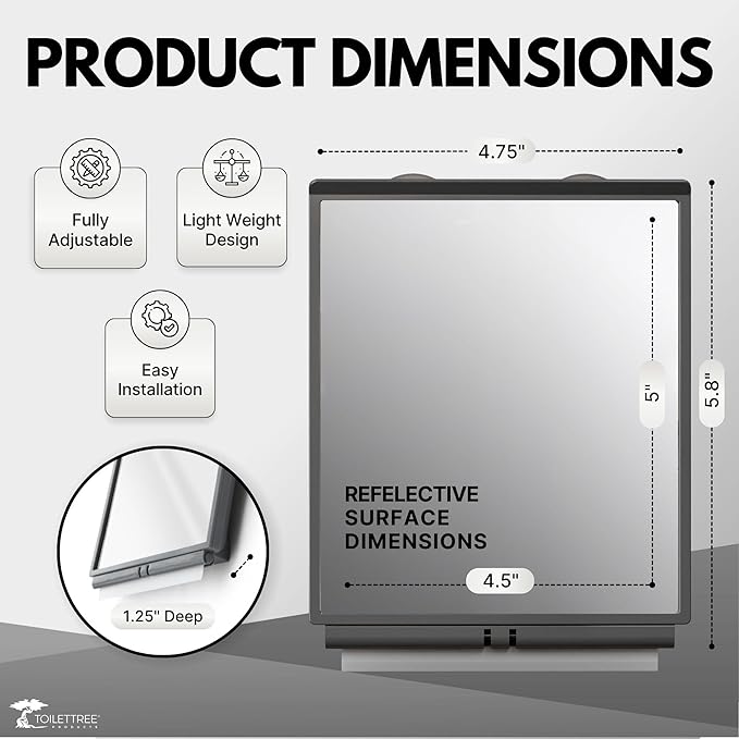 ToiletTree Products Fogless Shower Bathroom Mirror with Squeegee and Travel Bag