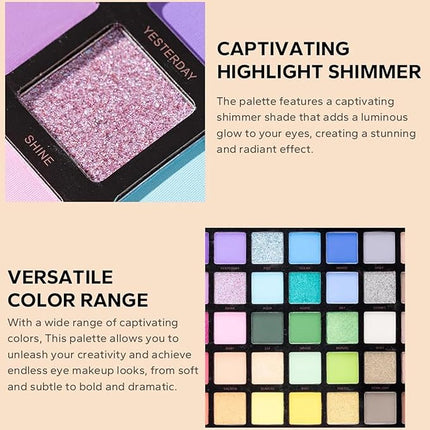 K'APEINE Colorful Eyeshaow Palette, 45Colors Matte Shimmer Eyeshadow Metallic Eye Shadow Palettes Professional Rainbow Makeup Pallet Long Lasting Blendable Make Up Eye Shadows Cosmetics for Women