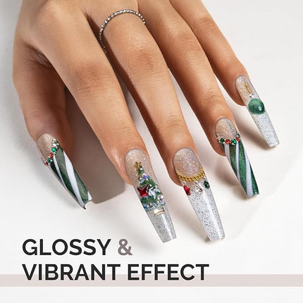 MelodySusie Green Glitter Gel Nail Polish,0.5fl oz Soak Off UV LED Light Diamond Glitter Gel Polish Gift for Women Nail Art Manicure Salon DIY Nail Design Decoration at Home-1747