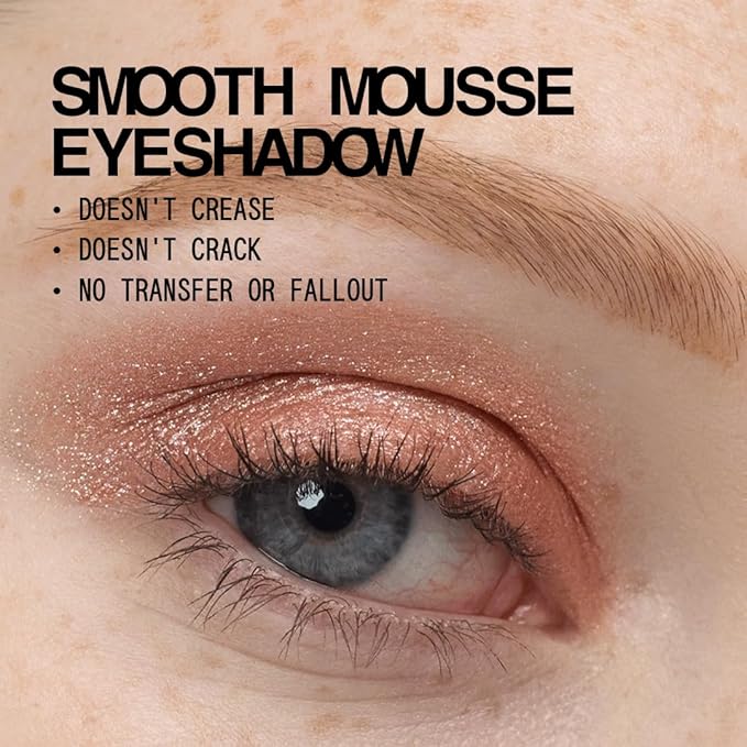 about-face Fractal Glitter Eye Paint Smolder – Smudge-Proof, Long-Lasting Liquid Eyeshadow – Intense Sparkle with Mousse Texture – Vegan, Cruelty-Free – 0.13oz (Shimmering Mauve)