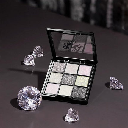 Kimchi Chic Beauty Jewel Collection Eyeshadow Palette - Pigmented Blendable Matte & Glitter Shades, Long Lasting, Cruelty Free, Includes Jewel Stickers, Diamond