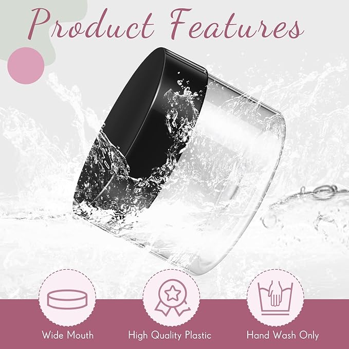 SATINIOR 36 Pieces 4 oz Plastic Jars with Lids Wide Mouth Airtight Reusable Container Acrylic Cosmetic Small Jars for Lotions Ointments Travel Toiletries Creams Make up Storage(Black)