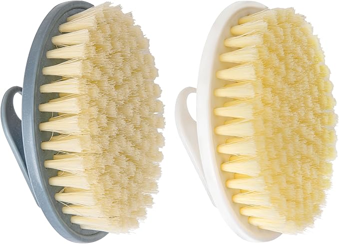 INNERNEED PP Shower Brush Body Exfoliating Scrubber, for Deep Clean Body Wash, Cellulite Treatment, Lymphatic Drainage and Blood Circulation Improvement (Pack of 2)