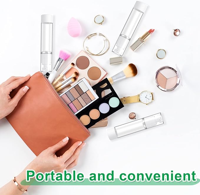 Sabary 60 Pcs Clear Airless Pump Bottles Refillable Cosmetic Travel Size Dispenser Vacuum Plastic Travel Bottles Empty Spray Pump Dispenser Liquid Toiletry Container(1.7 oz)