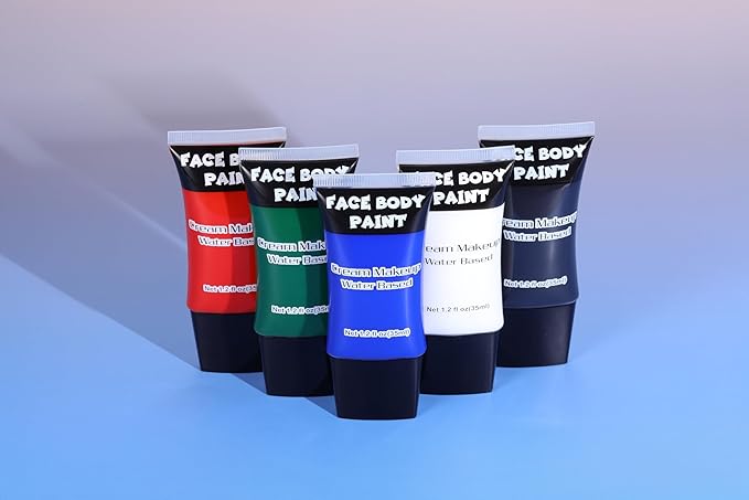Red Face Paint, Water Based Full Body Paint Halloween Makeup,Cream Face Paint & Body Paint For Adults Clown Joker Demon Devil Vampire Spiderman Halloween Makeup 1.2 fl oz (35ml)
