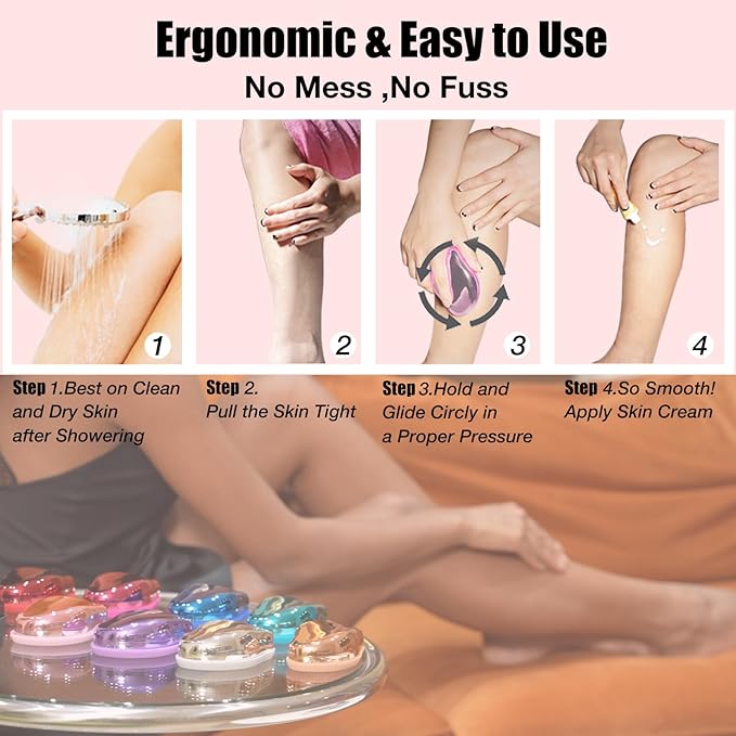 Crystal Hair Eraser,Upgrade Crystal Hair Remover,Physical Nano Glass Hair Removal Device,Painless Epilator and Exfoliator Without Shaver for Quick Soft Silky Skin(Light Pink)