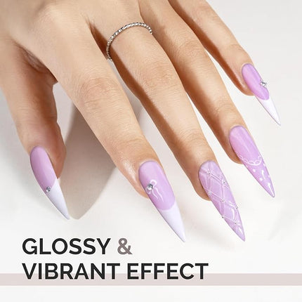 MelodySusie Pastel Purple Shimmer Gel Nail Polish,0.5fl oz Nails Soak Off UV LED Light Purple Glitter Gel Polish Gift for Women Nail Art Manicure Salon DIY Nail Design Decoration at Home-1645