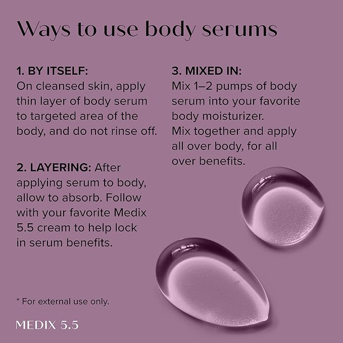 Medix 5.5 Anti Aging Skin Care 3PC Set | Vitamin C Body Cream + Exfoliating AHA Glycolic Acid Foaming Face & Body Wash + Vitamin F Booster Serum, Wash + Treat + Hydrate Skincare Set