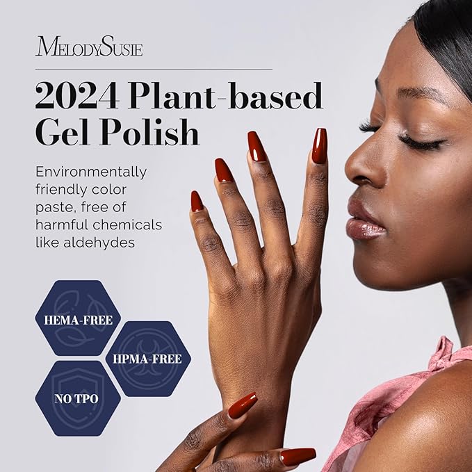 MelodySusie Fleurwee Plant Based 4pcs Gel Nail Polish Daily Commuter Kit, Hema Free, 21 Non Toxic, Long Lasting No Chip, Finger Toe Nail Polish, Fall Nail Art Salon Manicure at Home