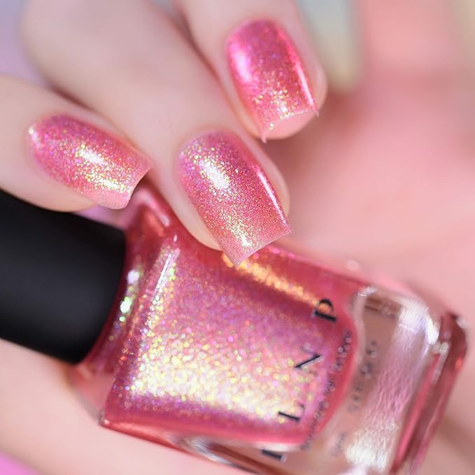 ILNP Pink Flamingo - Iridescent Hot Pink Holographic Jelly Nail Polish