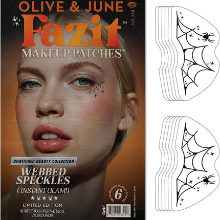 Fazit Makeup Patches - Halloween Webbed Speckles - Glow Up Make-Up Patches - Cute Glitter Makeup Accessories For Women - Cosmetic Glitter For Face