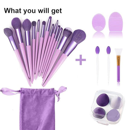 Makeup Brushes 22 Pcs Makeup Kit,Foundation Brush Eyeshadow Brush Make up Brushes Set (Purple, 22 Piece Set)