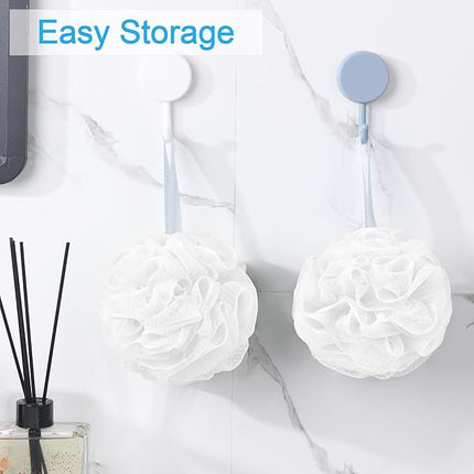 AmazerBath Loofah Sponge 75g/Piece, Exfoliating Bath Sponge Body Scrubber - Loofa Set of 4 - Snow White, Large