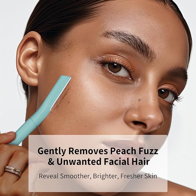 Face Razors for Women, Dermaplane Razor for Women Face, Eyebrow Razor, Dermaplaning Tool, Gentle Exfoliation Microblades for Sensitive Skin, Peach Fuzz Remover