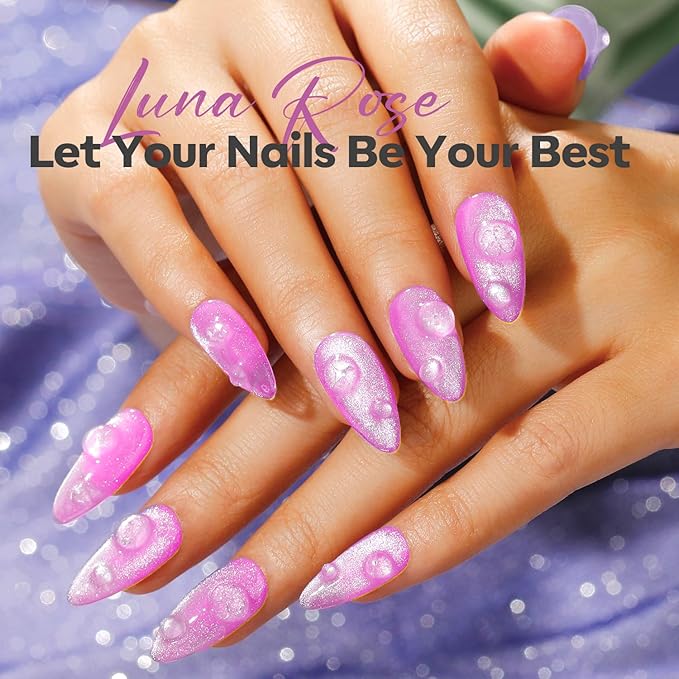 modelones Chrome Purple Nail Polish, 15 ml Quick Dry Nail Polish Mermaid Iridescent Shimmer Pearl Purple Nail Lacquer Long Last Shine Nail Art DIY Home Manicure Gift for Women Girls 0.5 Fl Oz