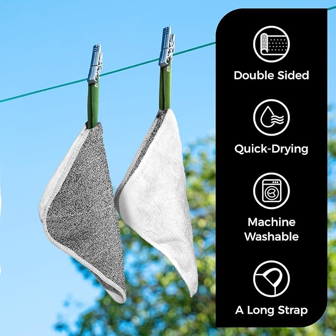 ZOMCHI 2 Count Washcloth, Exfoliating Washcloth for Dead Skin Removal, Dual Sided Exfoliating Washcloths (Deep and Soft)