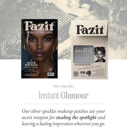 Fazit Makeup Patches - Silver Speckles - Glow Up Make-Up Patches - Cute Glitter Makeup Accessories for Women - Cosmetic Glitter for Face