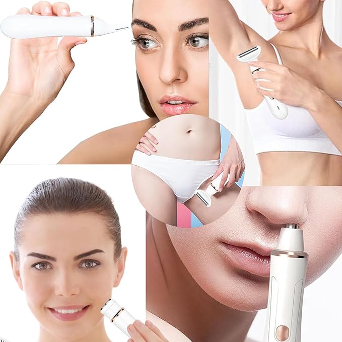 Electric Razor for Women,4-in-1 Women’s Facial Hair Removal for Face Nose Eyebrow Beard Mustache Arm Leg Armpit, Rechargeable 4 in 1 Womens Body Shavers Set