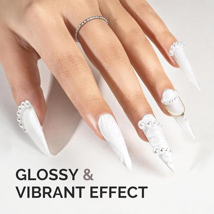 MelodySusie 0.5fl oz White Gel Nail Polish, Nails Soak Off UV LED White Gel Polish Gift for Women Nail Art Manicure Salon DIY Nail Design Decoration at Home-1891