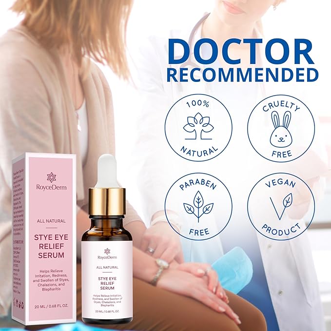 Roycederm Stye Eye Treatment Serum: Natural Stye Remover for Styes Chalazion and Blepharitis - Safe & Fast Relief