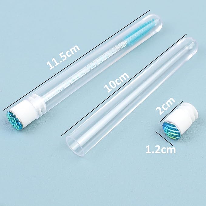 20 Sets Mascara Wand Tube Diamond Eyelash Spoolies Babyblue Mascara Brushes Lash Brush Makeup Tool Applicator Eyelash Brush Tubes Makeup Brush (4C-Babyblue)
