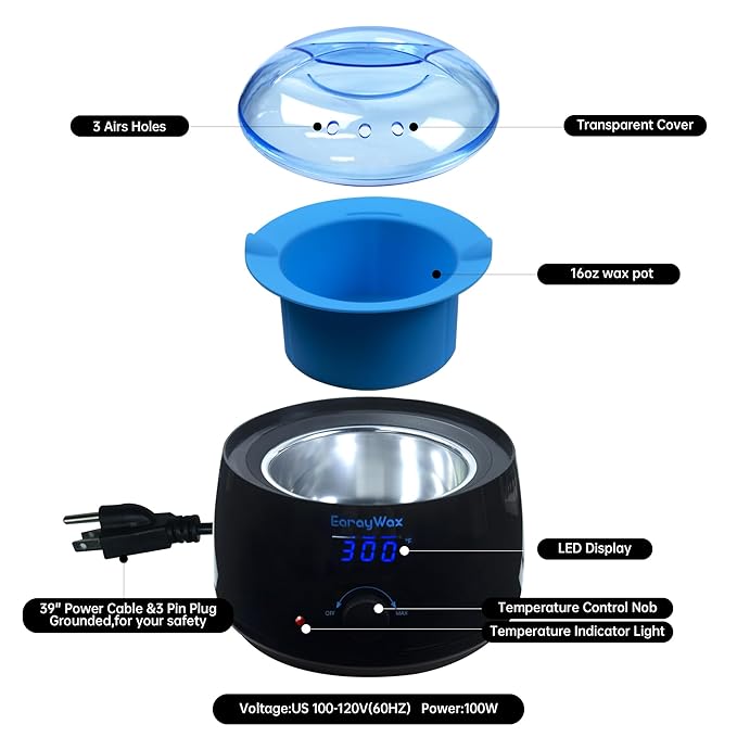 Digital Wax Warmer Machine for Hair Removal, Professional Wax Heater for Women and Men Body Waxing at Home