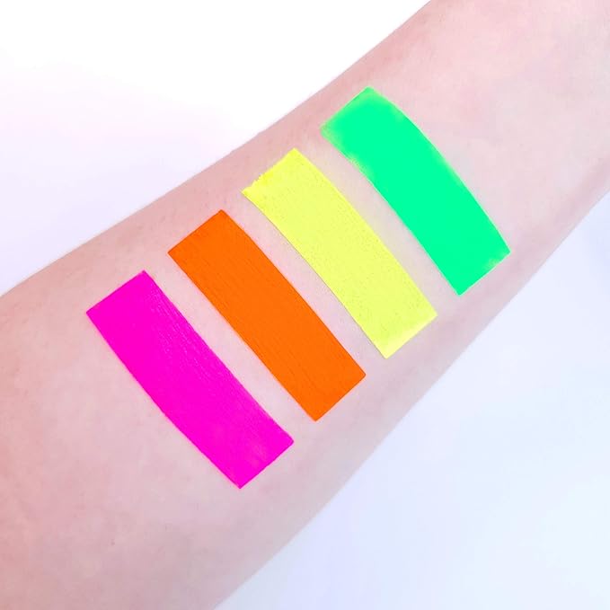 Blacklight Face and Body Paint 0.34oz - Neon Fluorescent (0.34 Fl Oz (Pack of 4))