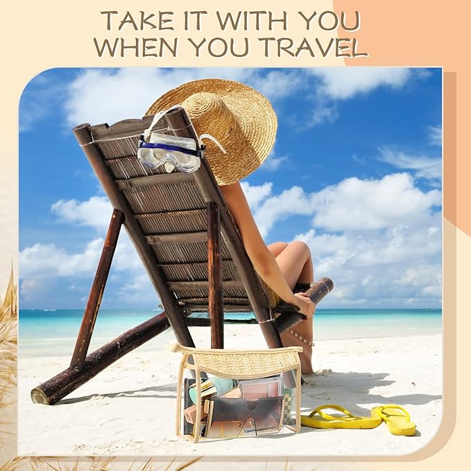 3 Pcs Boho Clear Cosmetic Makeup Bags with Zipper Small Toiletry Bag Multi Purpose Waterproof Pouch Travel Makeup Organizer Cosmetic Pouch for Women Men