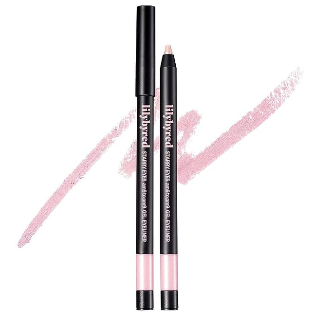 lilybyred Starry Eyes Am9 to Pm9 Gel Eyeliner | Korean Gel Eyeliner, Intense Color Payoff, Creamy Formula, Easy Blending, Built-in Sharpener, Smudge-Proof, Long-Lasting, 0.017 oz. (17 Sheer Pink)