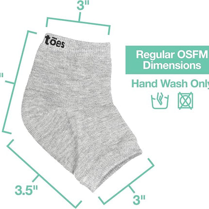 ZenToes Moisturizing Socks for Cracked Heel Treatment, Vitamin E, Olive Oil and Jojoba Oil Heel Socks, Stocking Stuffers for Women, Spa Self Care Gifts for Women (Cotton Gray, Regular)