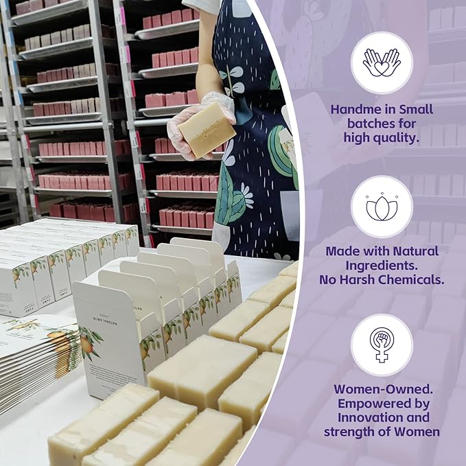 Natural Amor Lavender Spa Gifts for Women, 5pcs Handmade Spa Gift Box for Women, Soap, Clay Mask, Bath Salt, Birthday Gift for Women, Self Care Gift