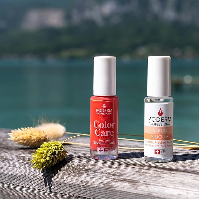 PODERM - nail Polish – Enriched with Tea Tree – Improves nail appearance – Ingredients Natural/Vegan - foot/hand - Swiss Made (Coral Pink)