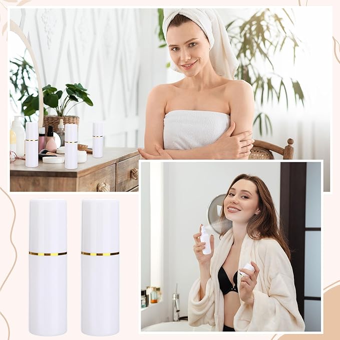 80 Pack 2 oz Plastic Spray Bottles Fine Mist Travel Spray Bottles with Pump Cap Double Cap Refillable and Reusable Empty Plastic Containers for Travel Cosmetic Essential Oils Perfume (White)