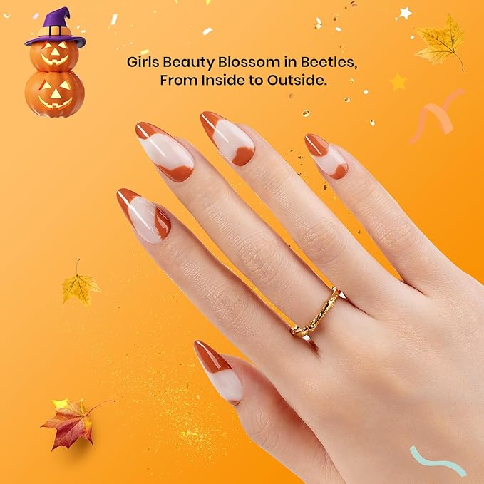 Beetles 3Pcs 15ml Builder Nail Gel with No Wipe Top Coat Gel Nail Polish and Base Coat Halloween Set for Nails Shine Finish and Long Lasting Nail Protection UV/LED Lamp Needed Gift for Women