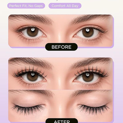 BEYELIAN Magnetic Eyelashes with Applicator, Soft Magnetic Lashes Natural Look Comfortable & Secure Fit Easy to Apply Reusable SME35-2