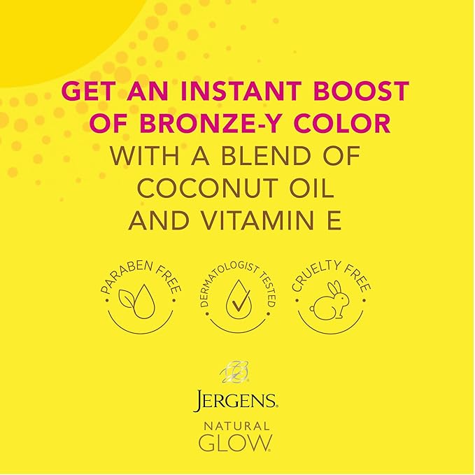 Jergens Natural Glow Instant Sun Bundle: Deep Bronze Sunless Tanning Mousse, 6oz Bottle and Applicator Mitt