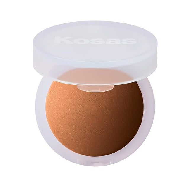 Kosas Cloud Set Face Setting Powder - Smoothing Shine Control, Soft, Sheer Translucent Makeup Finish, Portable & Long-Lasting Loose Pressed Baking Powder - Softly (Sheer Tan)