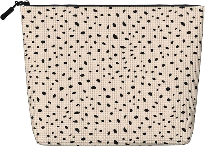 MOLAIGIN Cool Leopard White Cheetah Print Cosmetic Bag For Women, Travel Makeup Bag, Toiletry Zipper Bag, Large Capacity Aesthetic Cases