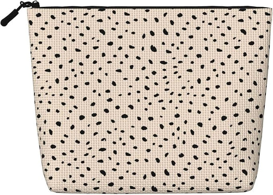 MOLAIGIN Cool Leopard White Cheetah Print Cosmetic Bag For Women, Travel Makeup Bag, Toiletry Zipper Bag, Large Capacity Aesthetic Cases