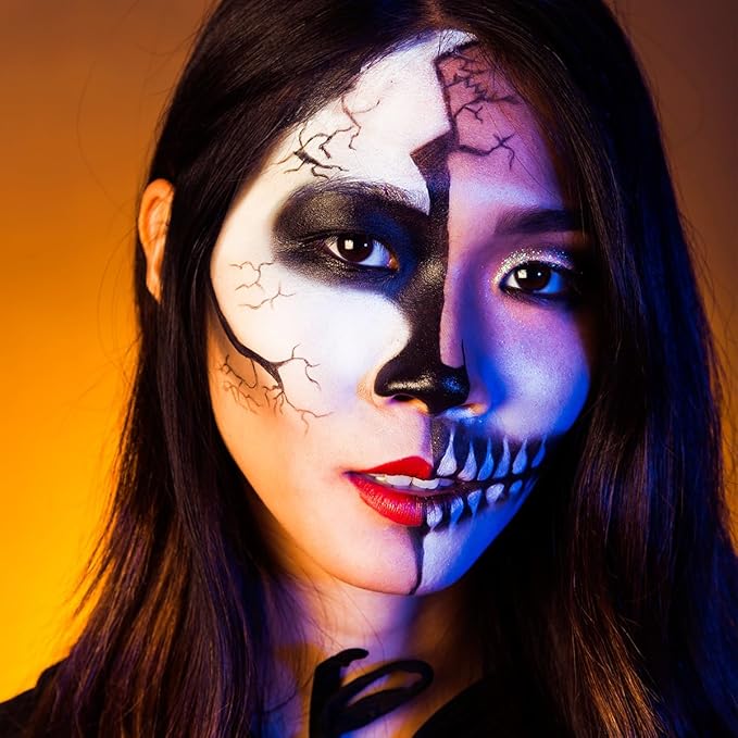 Bowitzki Face and Body Paint 2oz Cream Makeup 60ml Water Based Face Painting Special Effects For Adults Children Kids Halloween Christmas Party Stage Cosplay (Black)