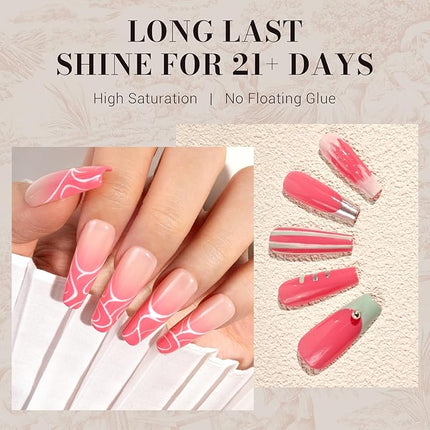 MelodySusie Bright Pink Gel Nail Polish,0.5fl oz Nails Soak Off UV LED Cranberry Pink Gel Polish Gift for Women Nail Art Manicure Salon DIY Nail Design Decoration at Home-1682