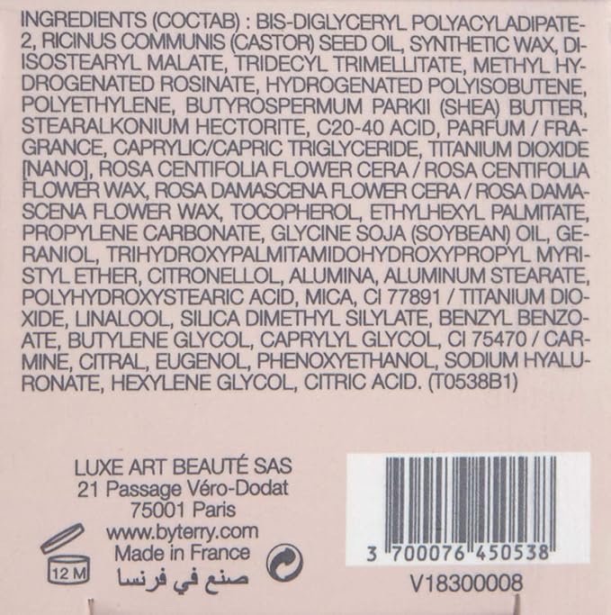 By Terry Baume De Rose Lip Balm, Nourishes, Combats Dryness, Softens & Comforts Lips, Non-sticky Formula, 10g