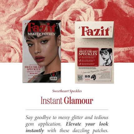 Fazit Makeup Patches - Sweetheart Speckles - Glow Up Make-Up Patches - Cute Glitter Makeup Accessories for Women - Cosmetic Glitter for Face