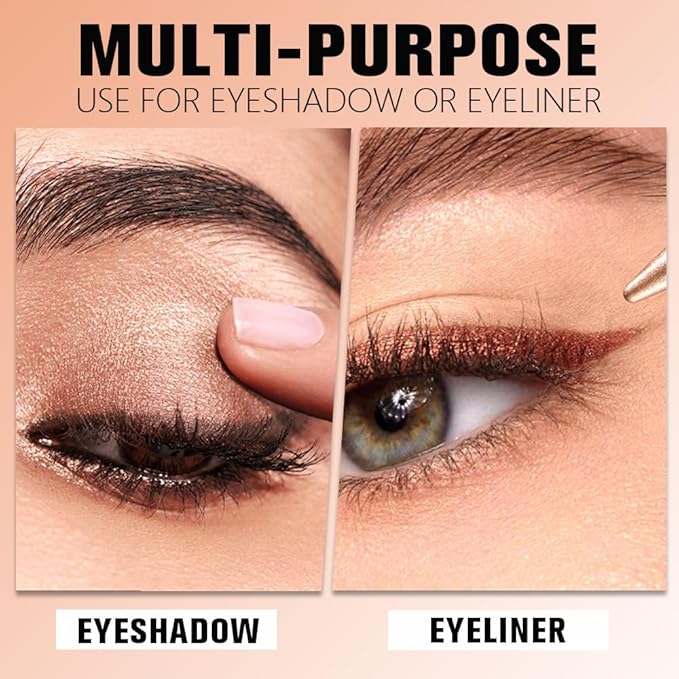 AMY'S DIARY Golden Sand Eye shadow & Eyeliner Stick 2-in-1, Cream Eyeshadow Pencil + Gel Eyeliner | Waterproof, Smudge-Proof Eye Makeup Crayon for woman, Face & Lip | Twist-Up Eye Shadow Pen