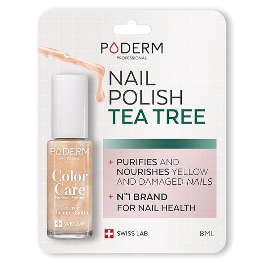 PODERM - Nail Polish – Enriched with Tea Tree – Improves nail appearance – Ingredients Natural/Vegan - foot/hand - Swiss Made (Brilliant Gold)