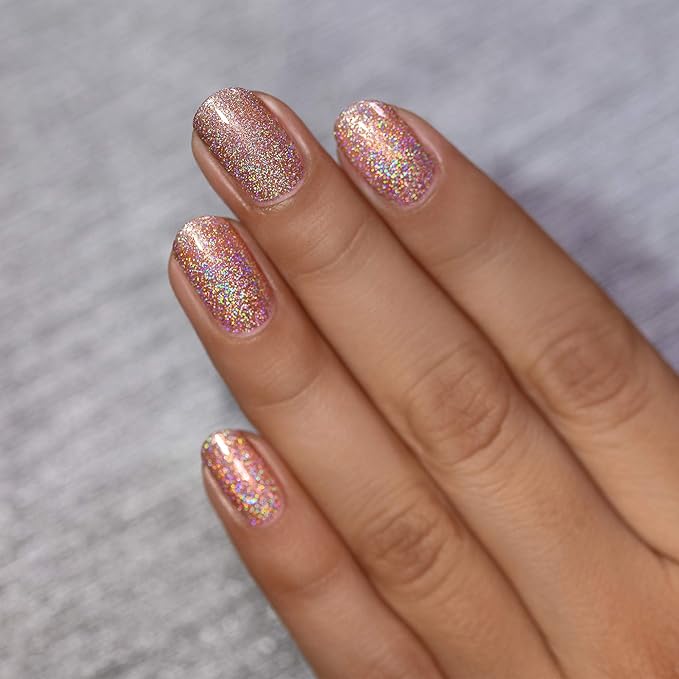 ILNP Caroline - Glistening Rosy Copper Holographic Nail Polish
