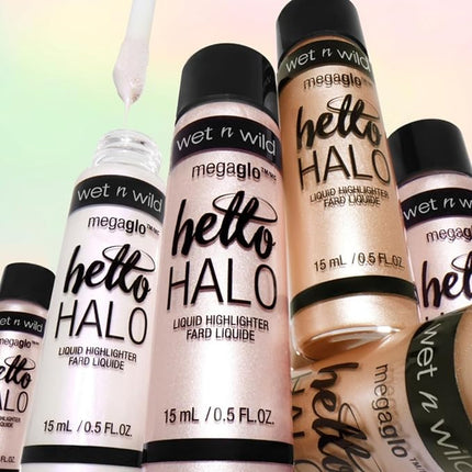 wet n wild MegaGlo Hello Halo Liquid Highlighter Makeup, Shimmer, Gold Guilded Glow