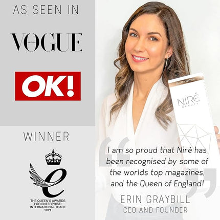 Niré Beauty White 15piece Award Winning Professional Makeup Brush Set: Vegan Makeup Brushes with Case, Makeup Sponge, Cleaner, Guide, Gift Box