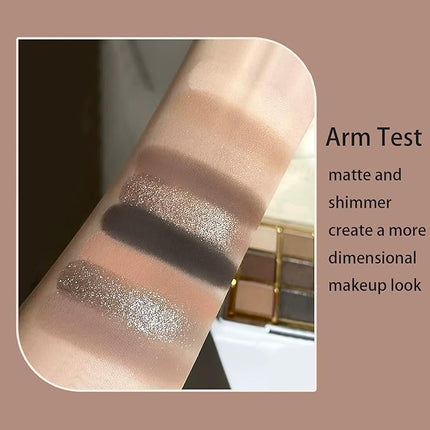 K'APEINE Nude Neutral Eyeshadow Palette, 9Colors Brown Matte Metallic Shimmer Finish Makeup Palette Ultra-Blendable Neutrals Eye Shades Travel Makeup Long Lasting for Women Daily, Parties-LG4