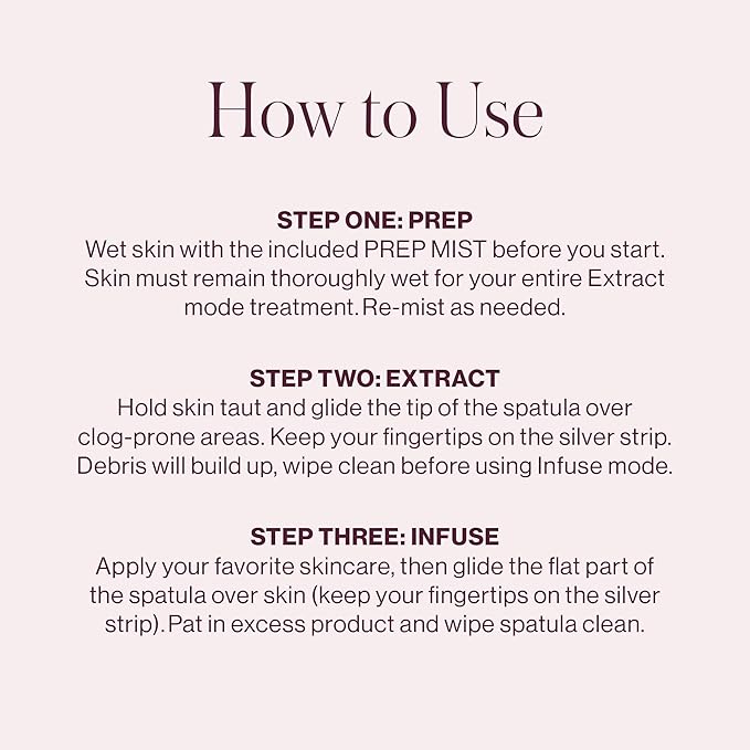 DERMAFLASH DERMAPORE+ Skin Care Device, Ultrasonic 2-in-1 Pore Extractor and Skincare Infuser, Blush